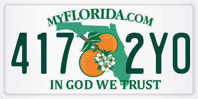 FL license plate 4172YO