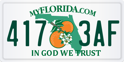 FL license plate 4173AF