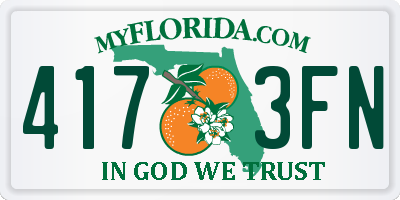 FL license plate 4173FN