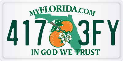 FL license plate 4173FY