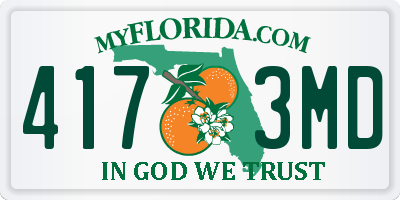 FL license plate 4173MD