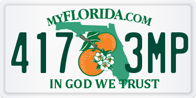 FL license plate 4173MP