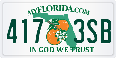 FL license plate 4173SB