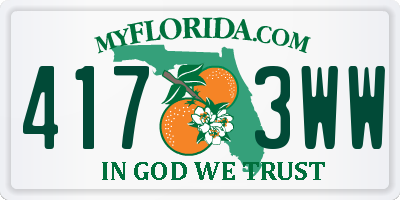 FL license plate 4173WW