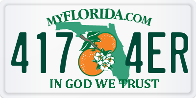 FL license plate 4174ER