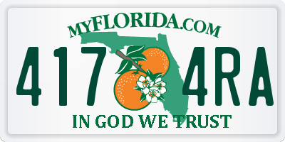 FL license plate 4174RA