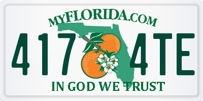 FL license plate 4174TE