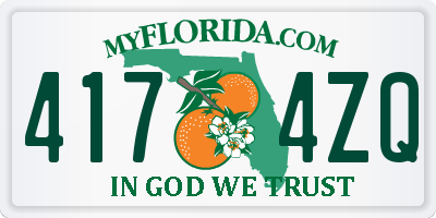 FL license plate 4174ZQ
