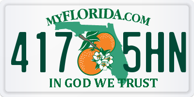 FL license plate 4175HN