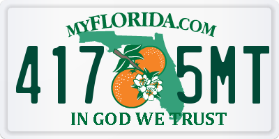 FL license plate 4175MT