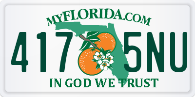 FL license plate 4175NU