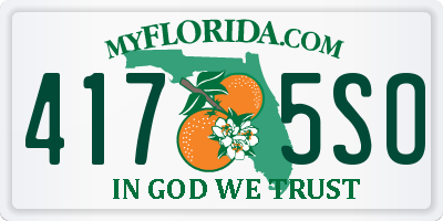 FL license plate 4175SO