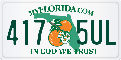FL license plate 4175UL