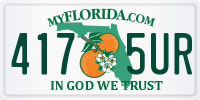 FL license plate 4175UR