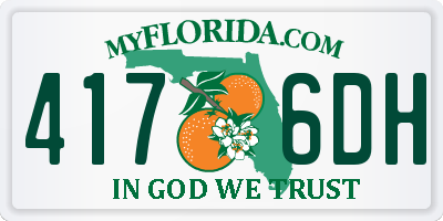 FL license plate 4176DH