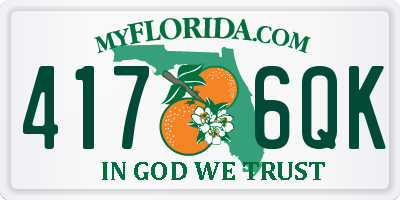 FL license plate 4176QK