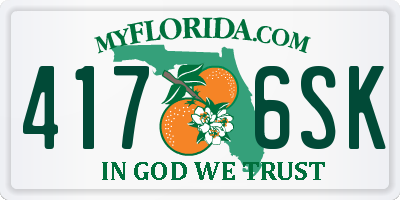FL license plate 4176SK