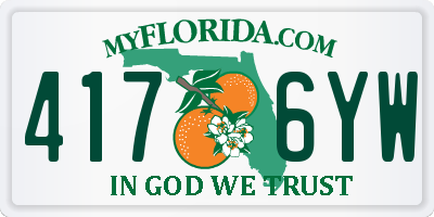 FL license plate 4176YW