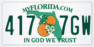 FL license plate 4177GW
