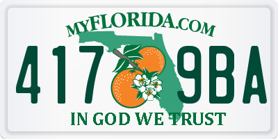 FL license plate 4179BA