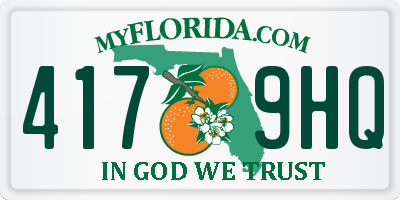 FL license plate 4179HQ