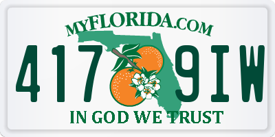 FL license plate 4179IW