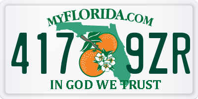 FL license plate 4179ZR