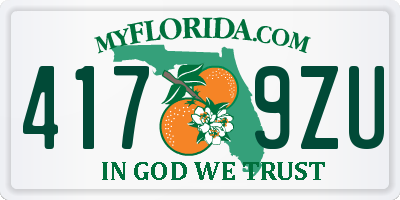 FL license plate 4179ZU