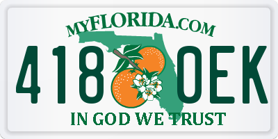 FL license plate 4180EK