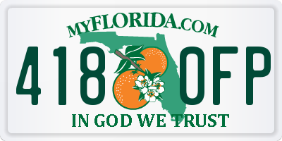 FL license plate 4180FP