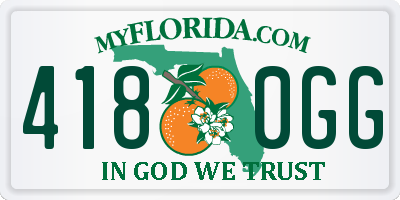 FL license plate 4180GG