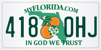 FL license plate 4180HJ