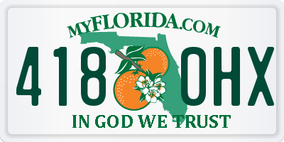 FL license plate 4180HX