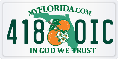 FL license plate 4180IC