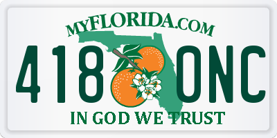 FL license plate 4180NC