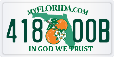 FL license plate 4180OB