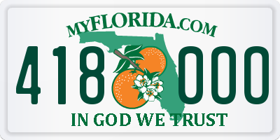 FL license plate 4180OO