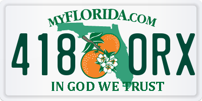 FL license plate 4180RX