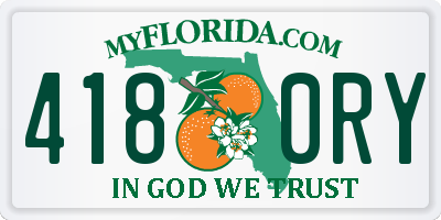 FL license plate 4180RY