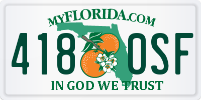 FL license plate 4180SF