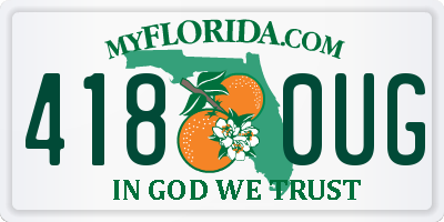 FL license plate 4180UG