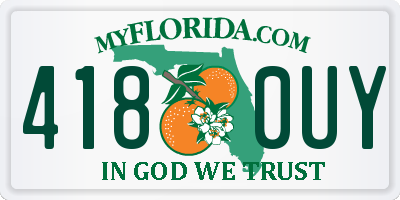 FL license plate 4180UY
