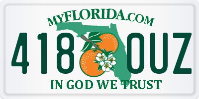 FL license plate 4180UZ