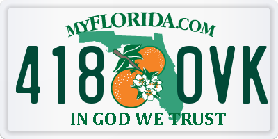 FL license plate 4180VK