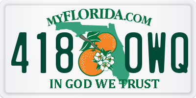FL license plate 4180WQ