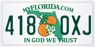 FL license plate 4180XJ