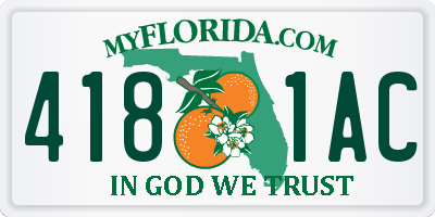 FL license plate 4181AC