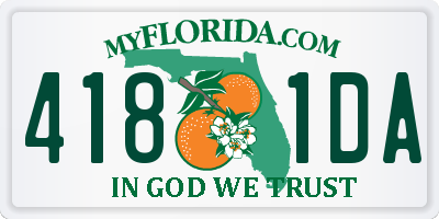 FL license plate 4181DA