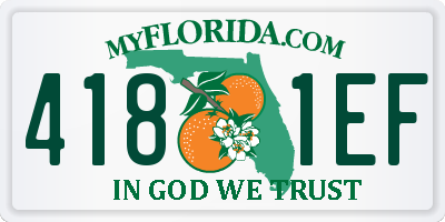 FL license plate 4181EF