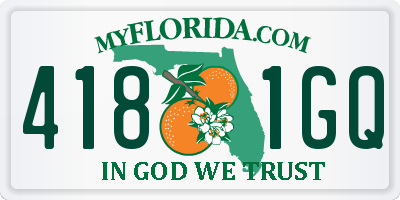 FL license plate 4181GQ
